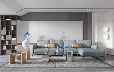 现代简约客厅3D模型下载